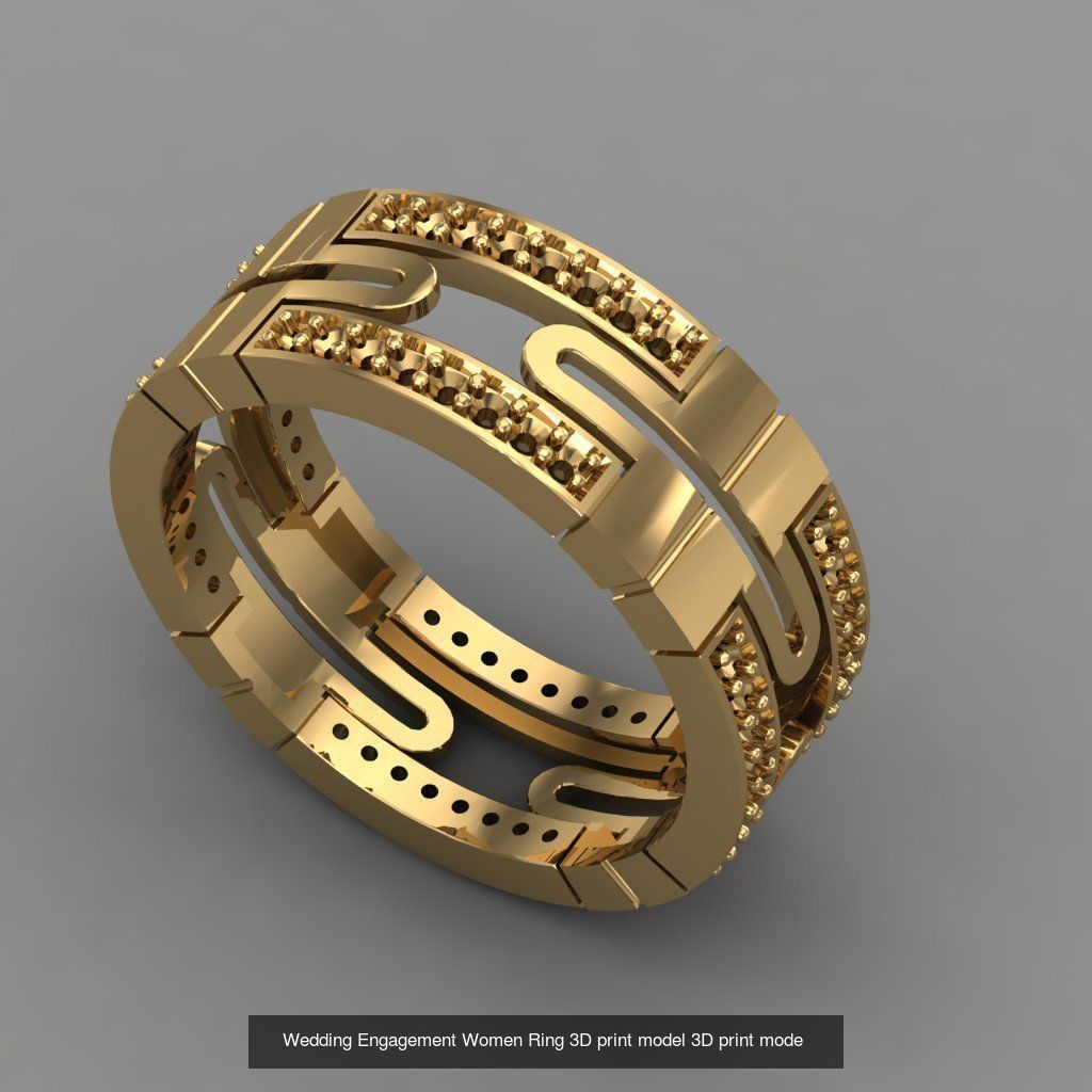 Wedding Engagement Women Rings 3D print model 3D Model Collection_107