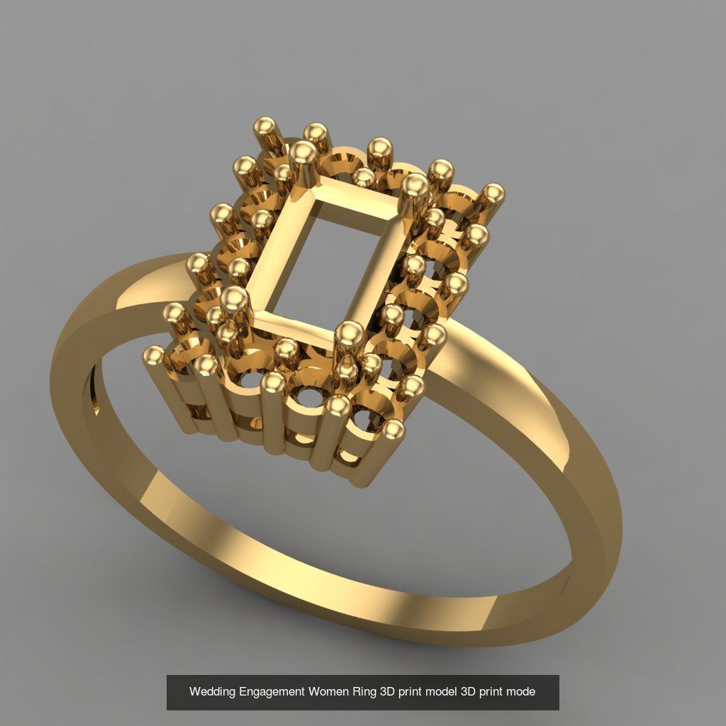 Wedding Engagement Women Rings 3D print model 3D Model Collection_30