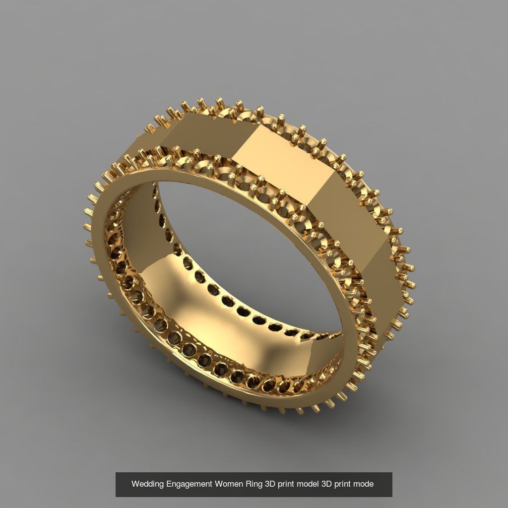 Wedding Engagement Women Rings 3D print model 3D Model Collection_111