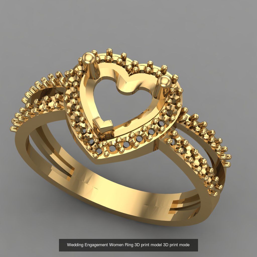 Wedding Engagement Women Rings 3D print model 3D Model Collection_18