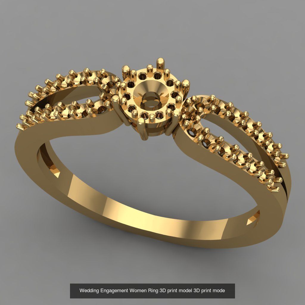 Wedding Engagement Women Rings 3D print model 3D Model Collection_25