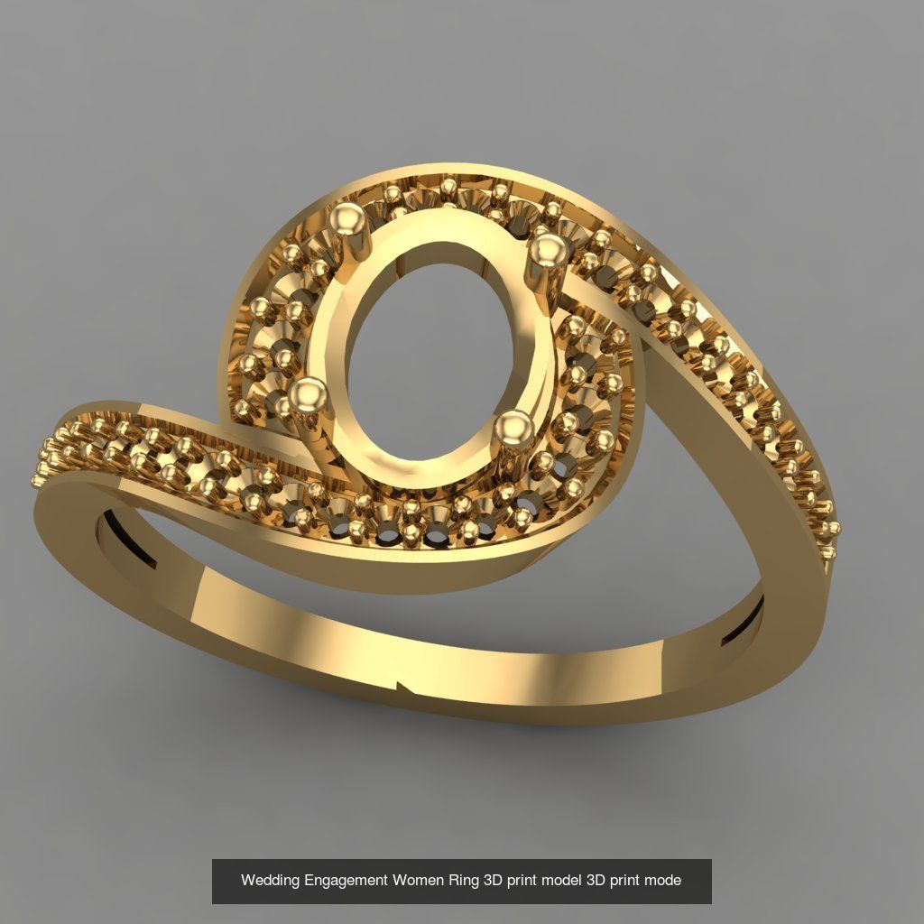 Wedding Engagement Women Rings 3D print model 3D Model Collection_26