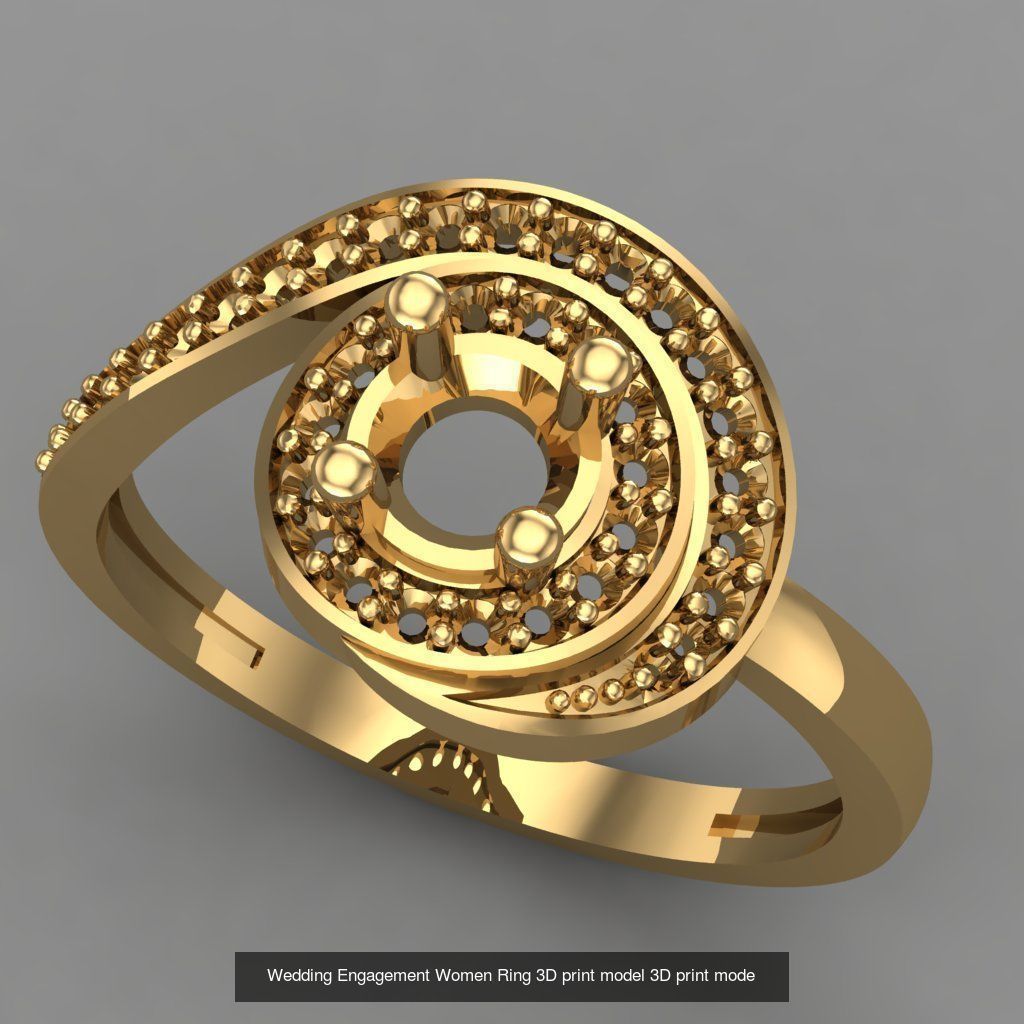 Wedding Engagement Women Rings 3D print model 3D Model Collection_15