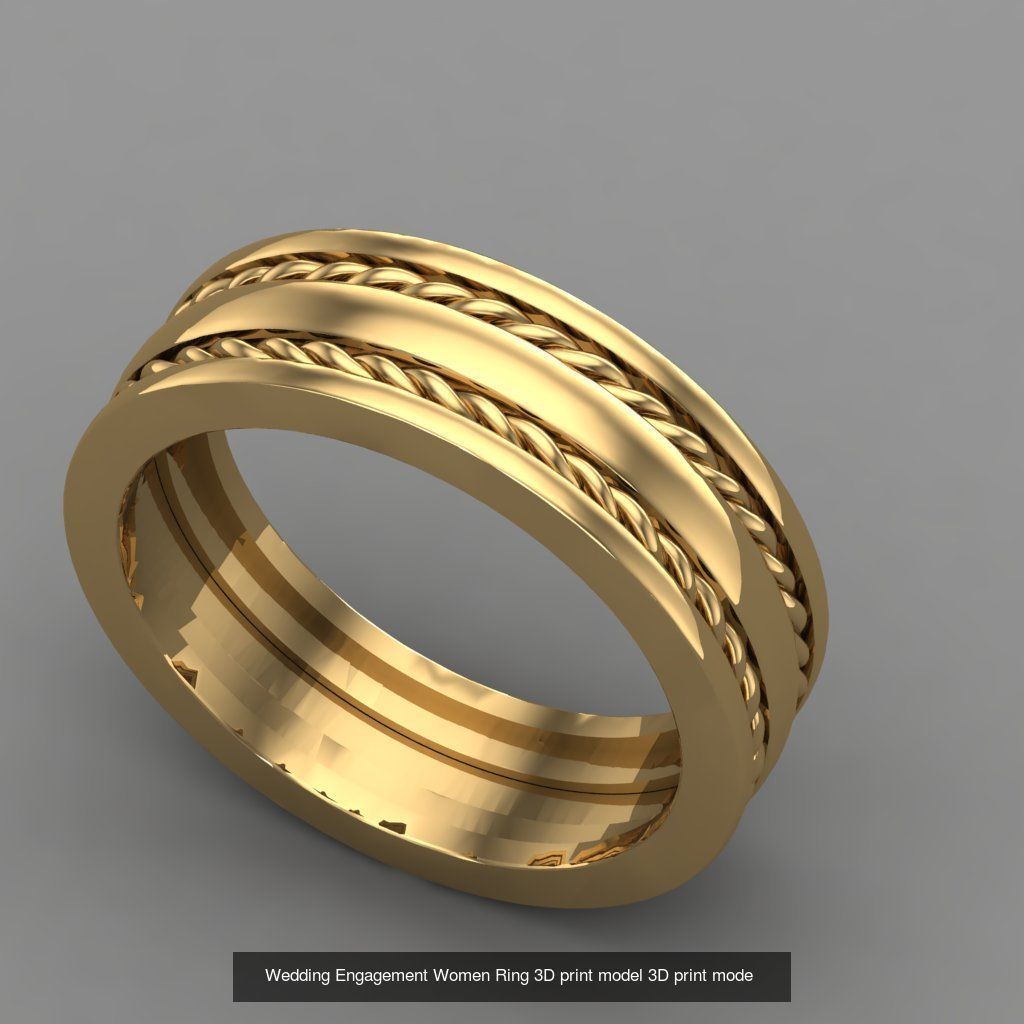 Wedding Engagement Women Rings 3D print model 3D Model Collection_112