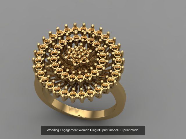 Wedding Engagement Women Rings 3D print model 3D Model Collection_68