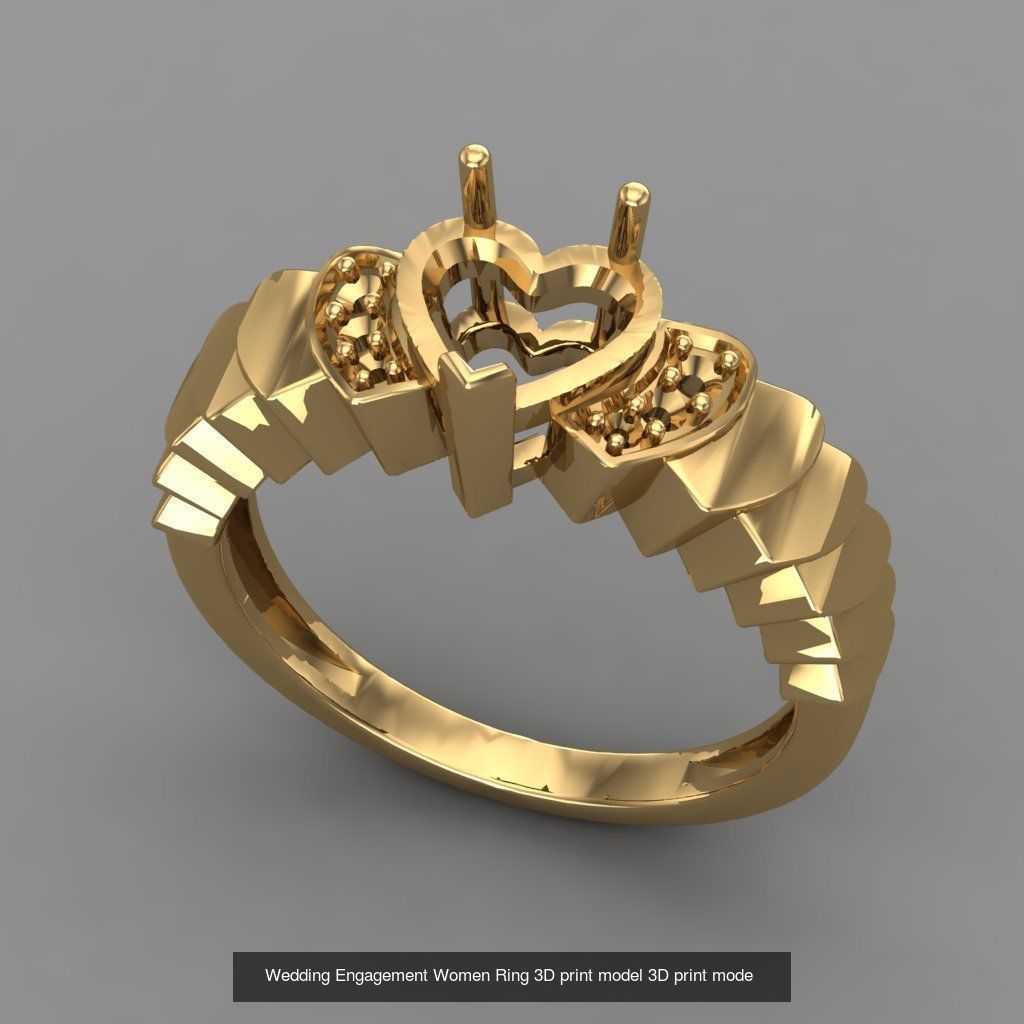 Wedding Engagement Women Rings 3D print model 3D Model Collection_93