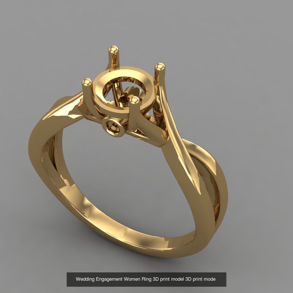 Wedding Engagement Women Rings 3D print model 3D Model Collection_108