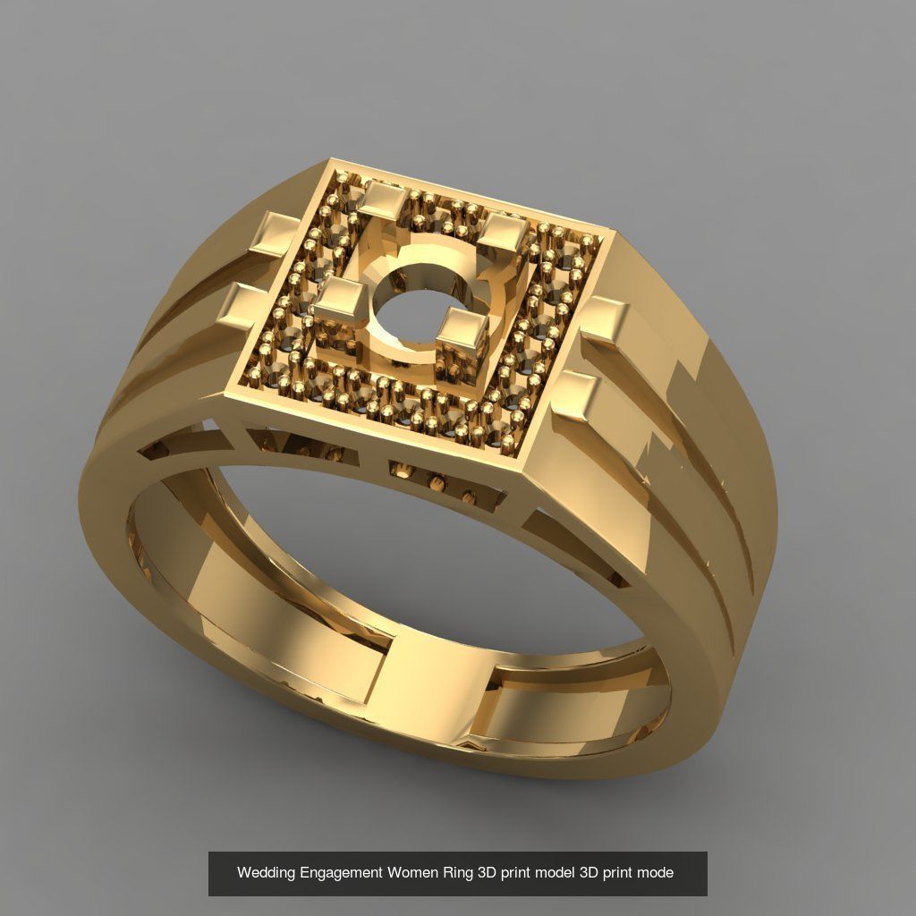 Wedding Engagement Women Rings 3D print model 3D Model Collection_92