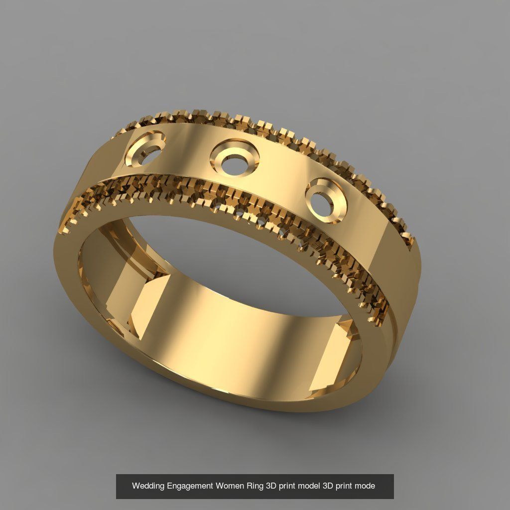 Wedding Engagement Women Rings 3D print model 3D Model Collection_95