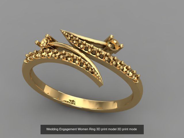 Wedding Engagement Women Rings 3D print model 3D Model Collection_61