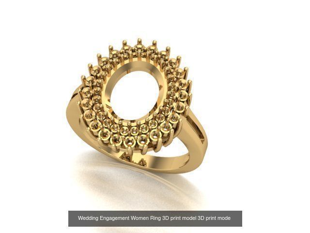 Wedding Engagement Women Rings 3D print model 3D Model Collection_71