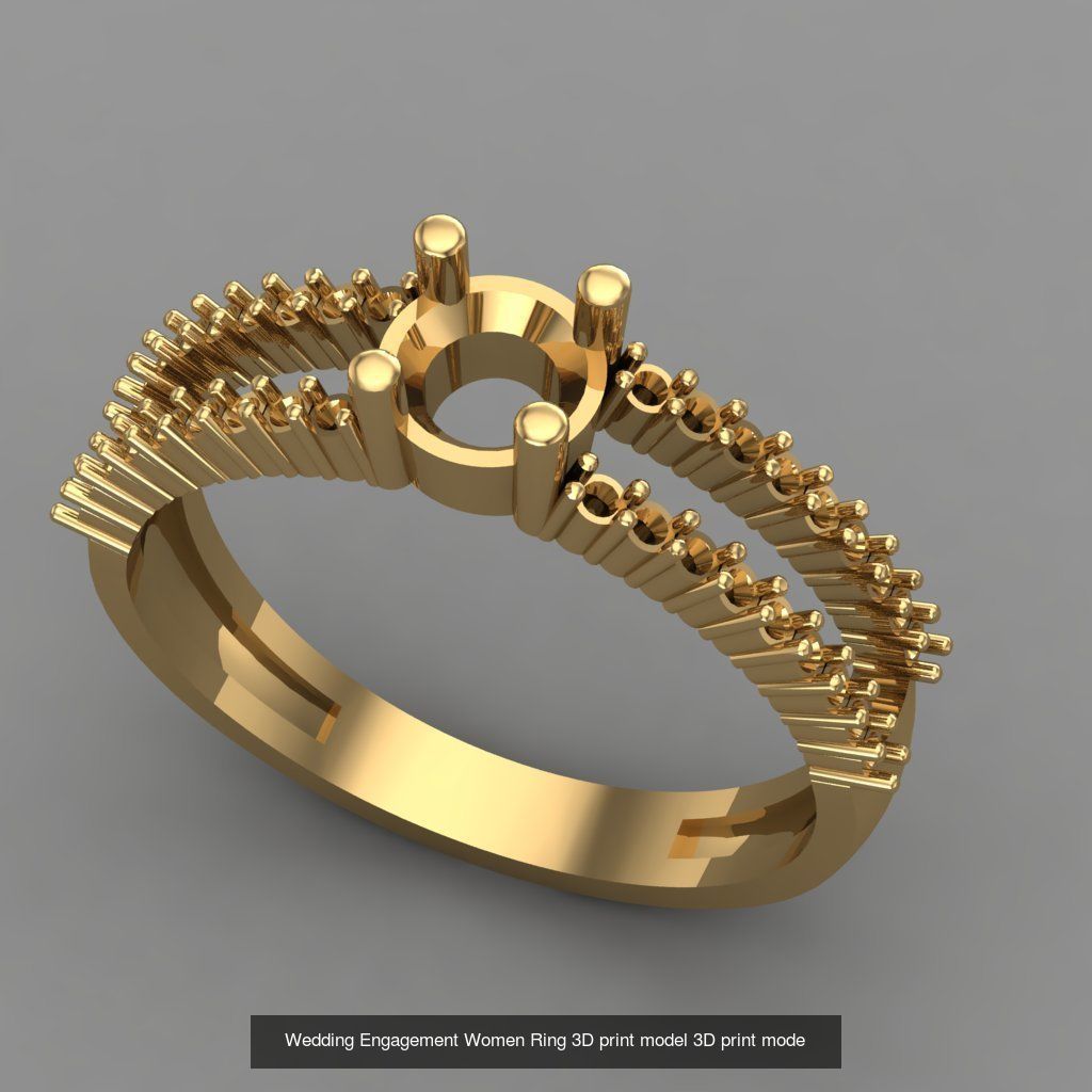 Wedding Engagement Women Rings 3D print model 3D Model Collection_16