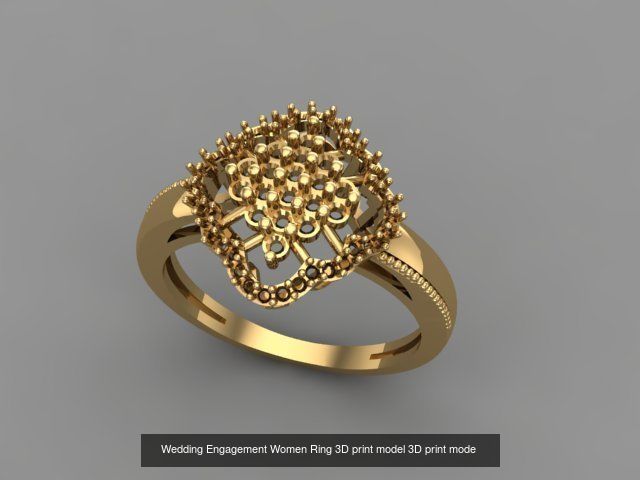 Wedding Engagement Women Rings 3D print model 3D Model Collection_69