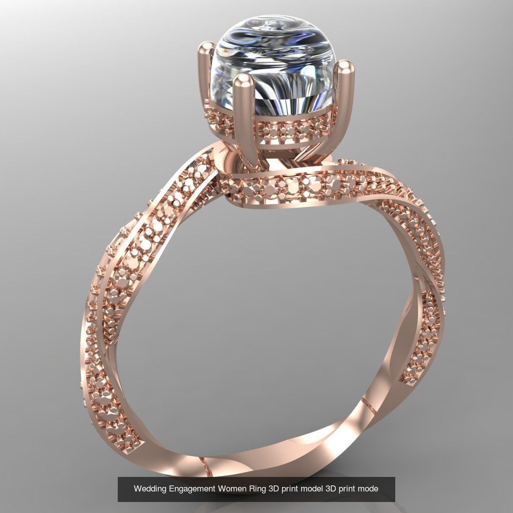 Wedding Engagement Women Rings 3D print model 3D Model Collection_55