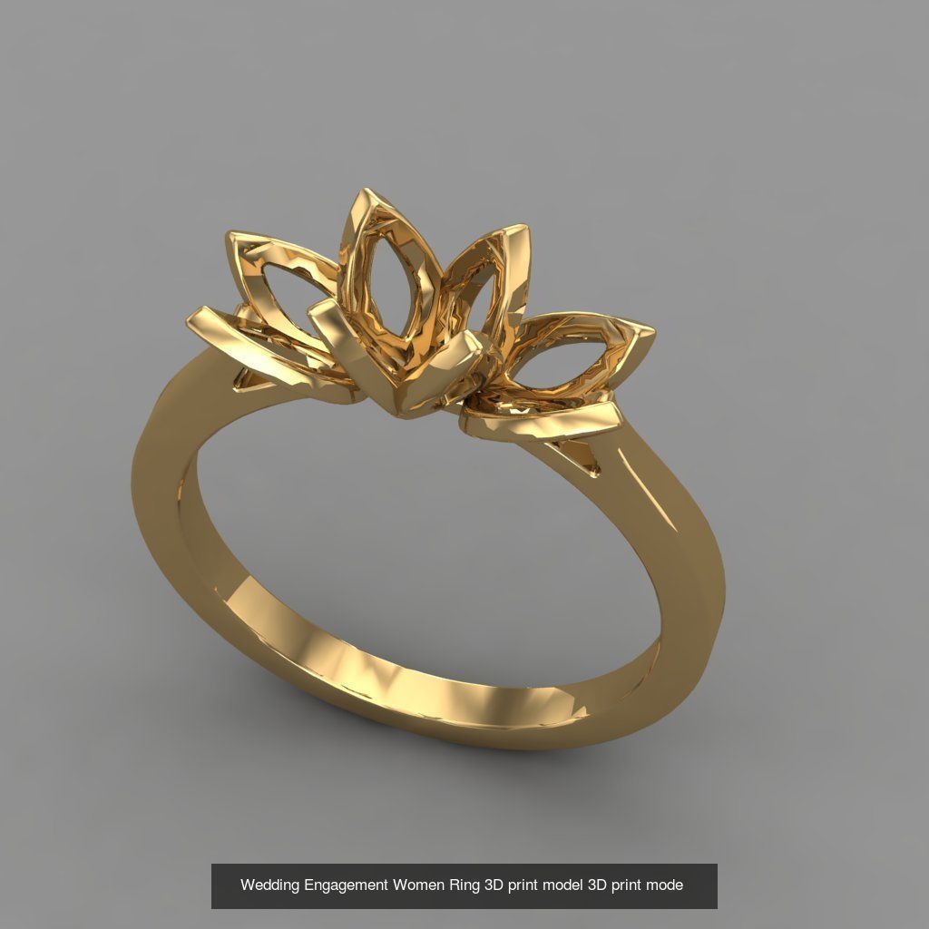 Wedding Engagement Women Rings 3D print model 3D Model Collection_110