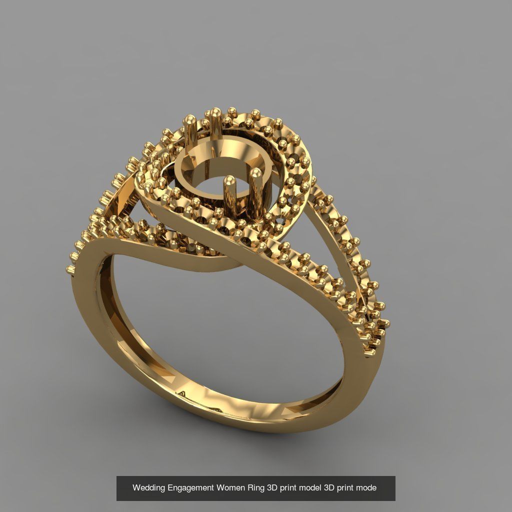 Wedding Engagement Women Rings 3D print model 3D Model Collection_96
