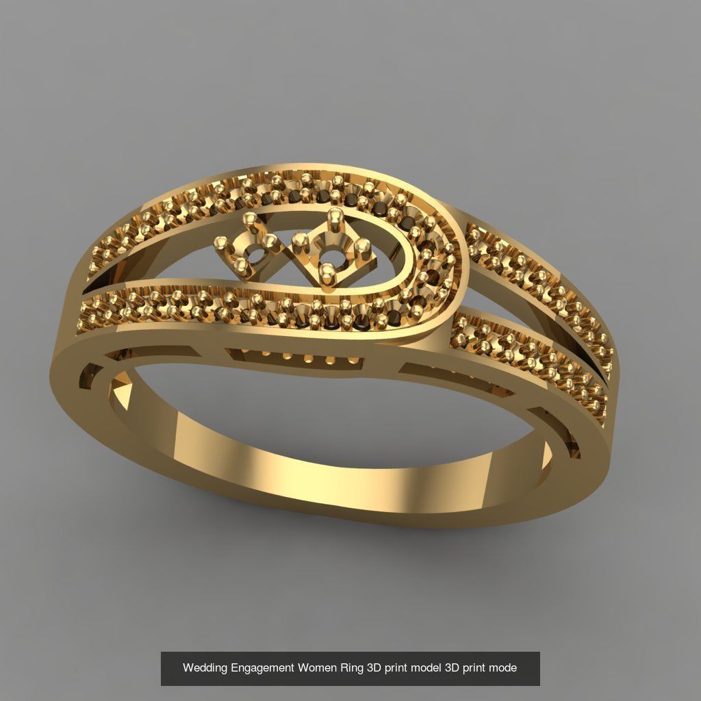 Wedding Engagement Women Rings 3D print model 3D Model Collection_29