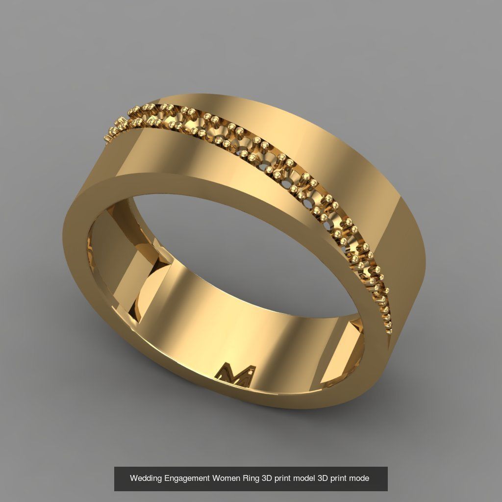 Wedding Engagement Women Rings 3D print model 3D Model Collection_103