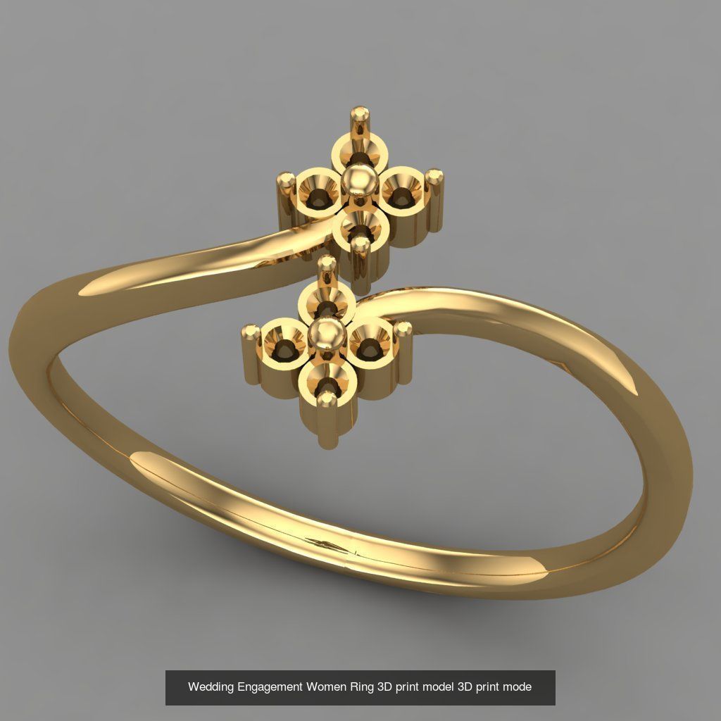 Wedding Engagement Women Rings 3D print model 3D Model Collection_21
