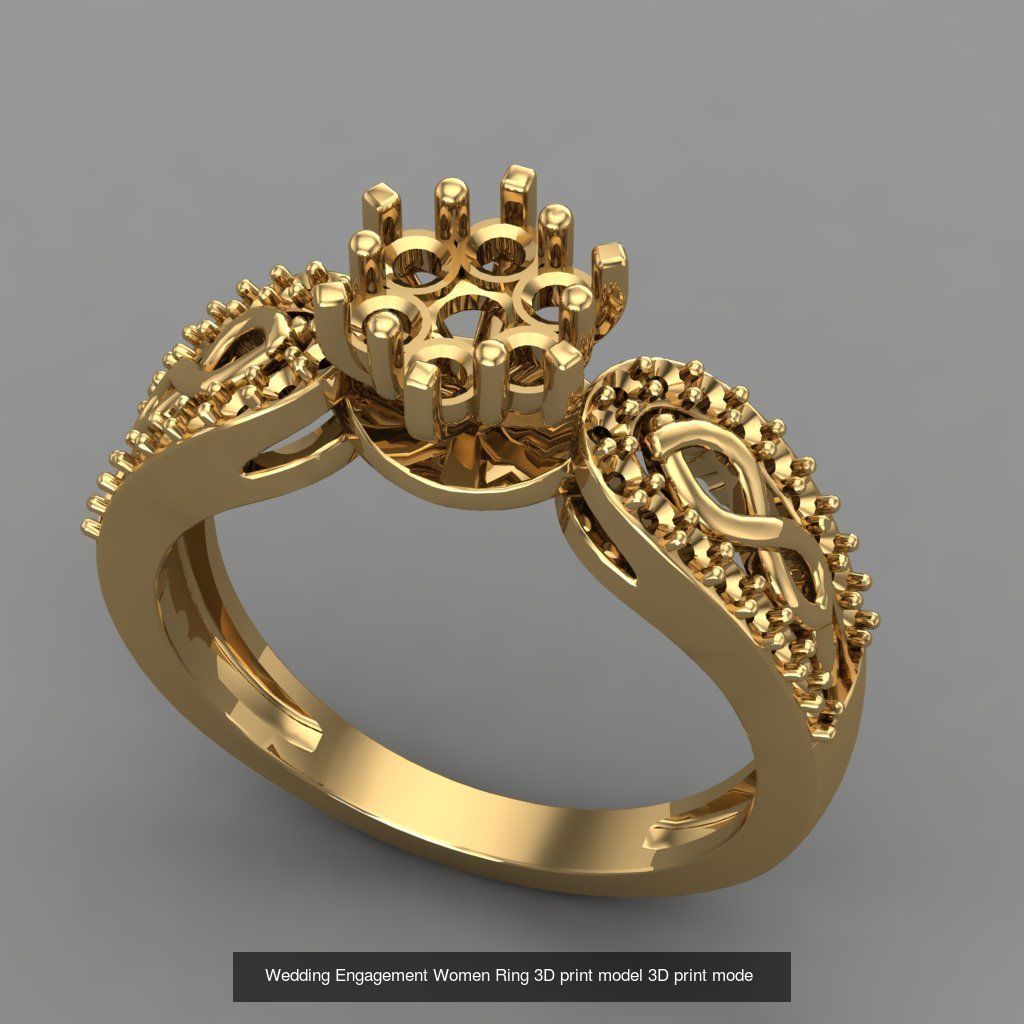 Wedding Engagement Women Rings 3D print model 3D Model Collection_90