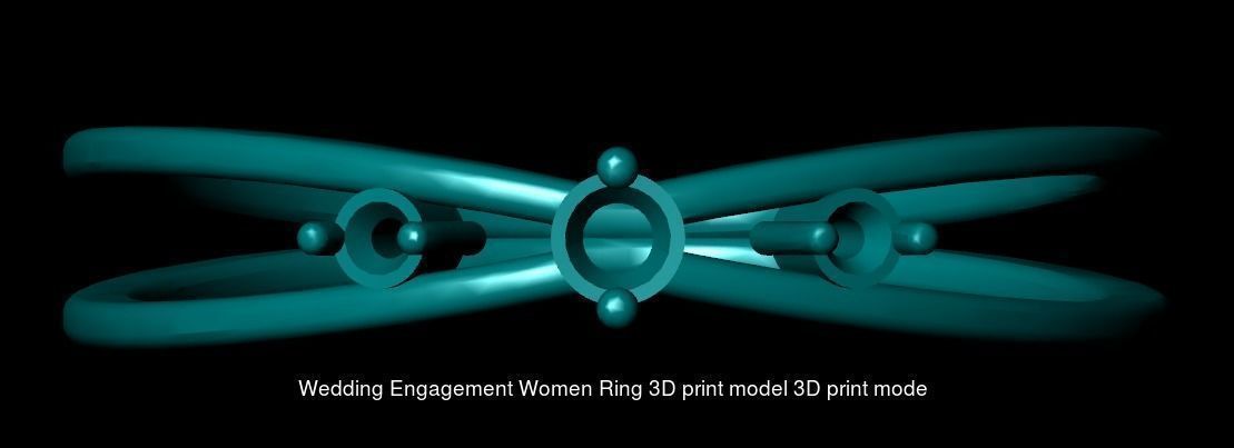 Wedding Engagement Women Rings 3D print model 3D Model Collection_57