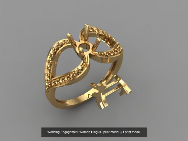 Wedding Engagement Women Rings 3D print model 3D Model Collection_85