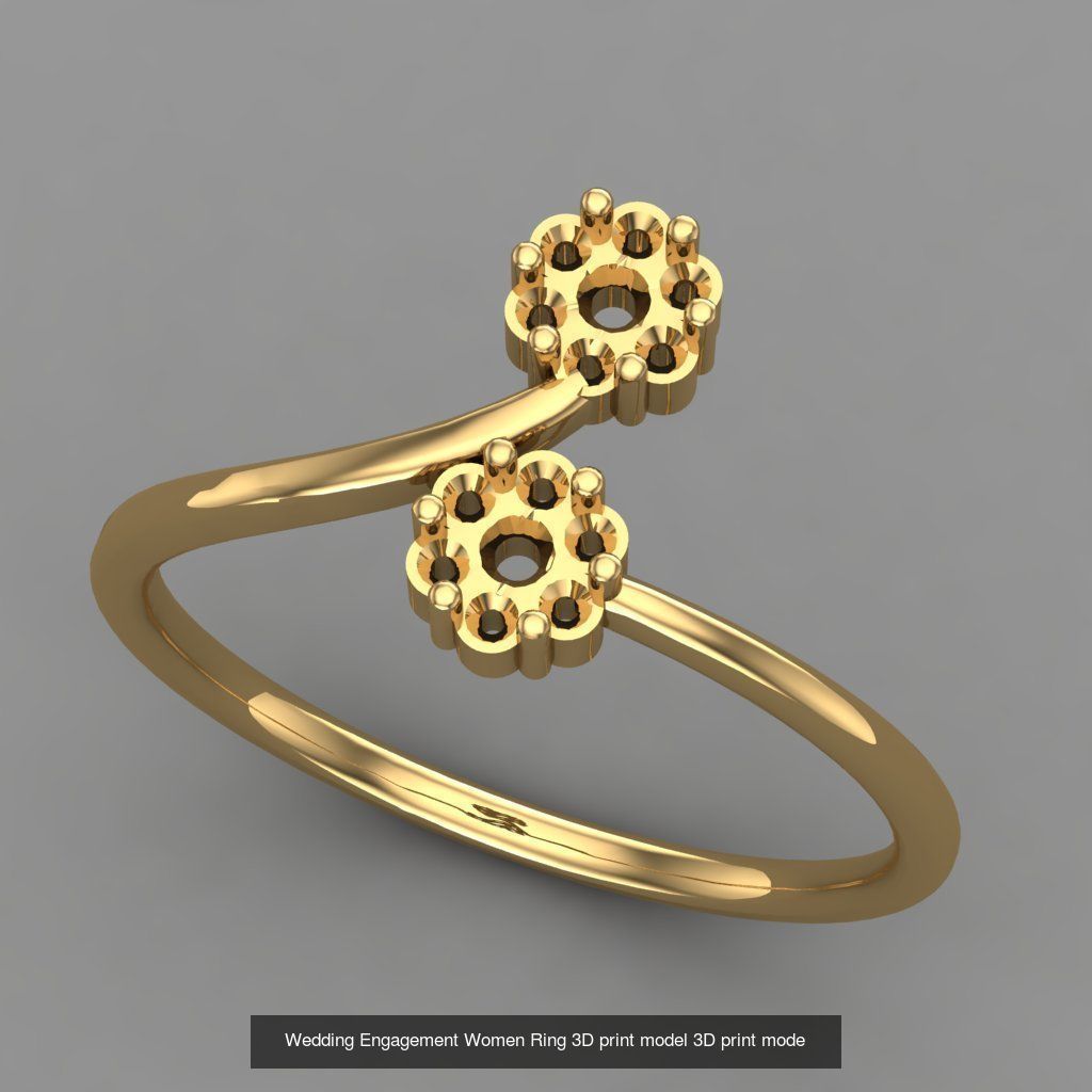 Wedding Engagement Women Rings 3D print model 3D Model Collection_22
