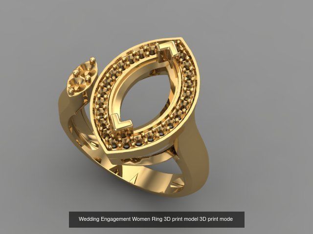Wedding Engagement Women Rings 3D print model 3D Model Collection_78