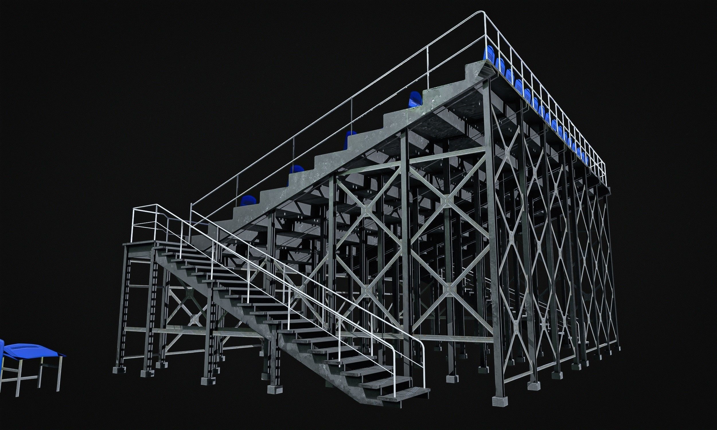 Audience  Stands  Pack Low-poly 3D model_4