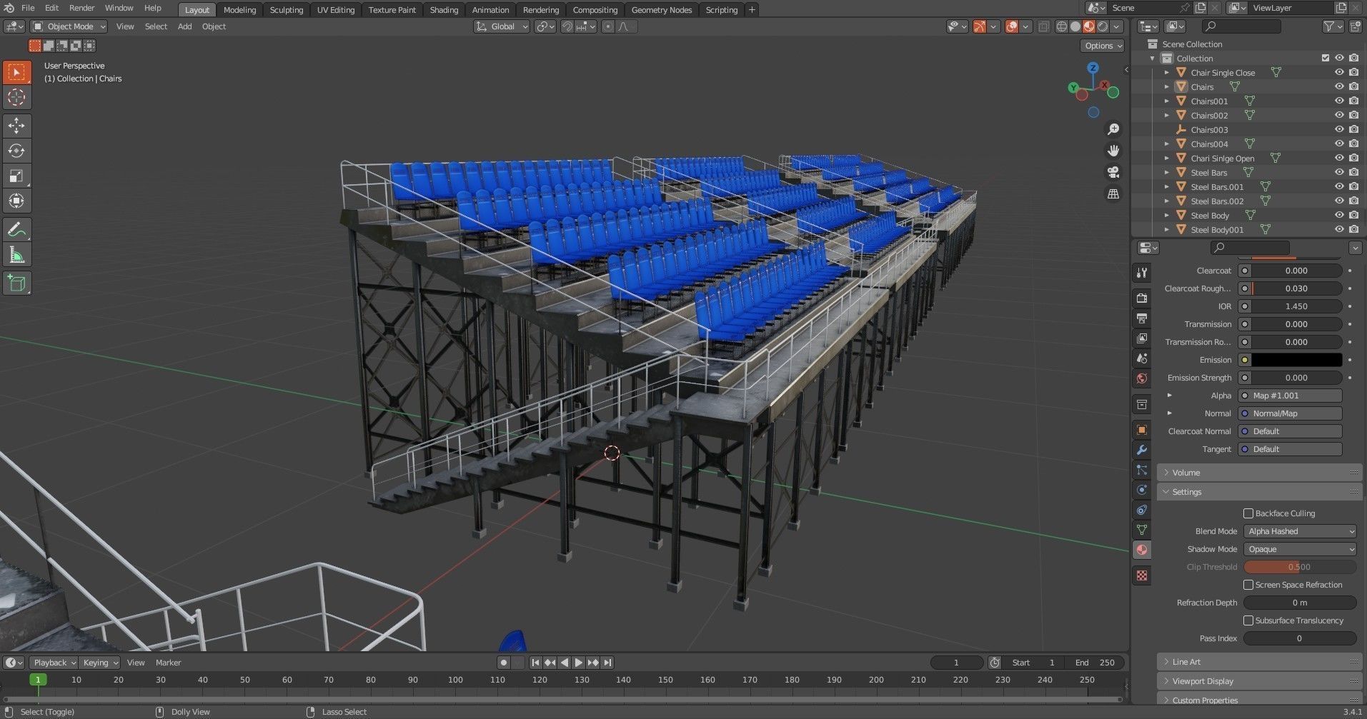 Audience  Stands  Pack Low-poly 3D model_11