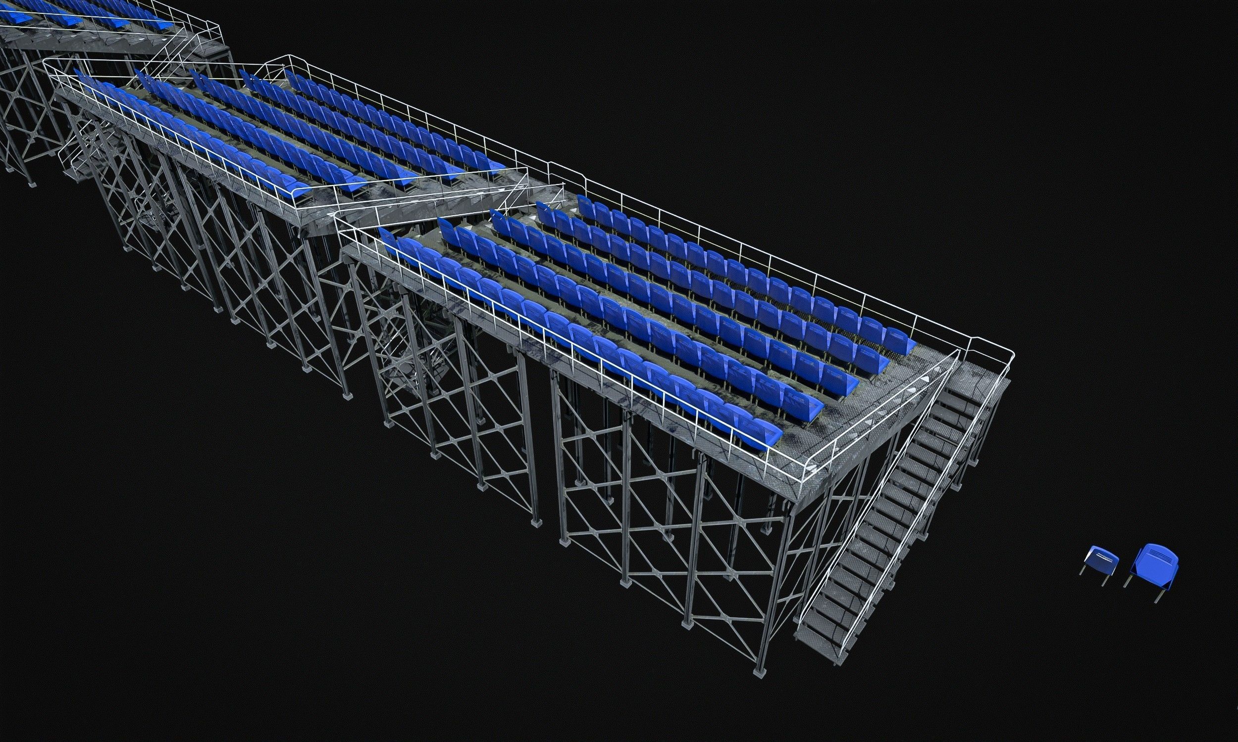 Audience  Stands  Pack Low-poly 3D model_9