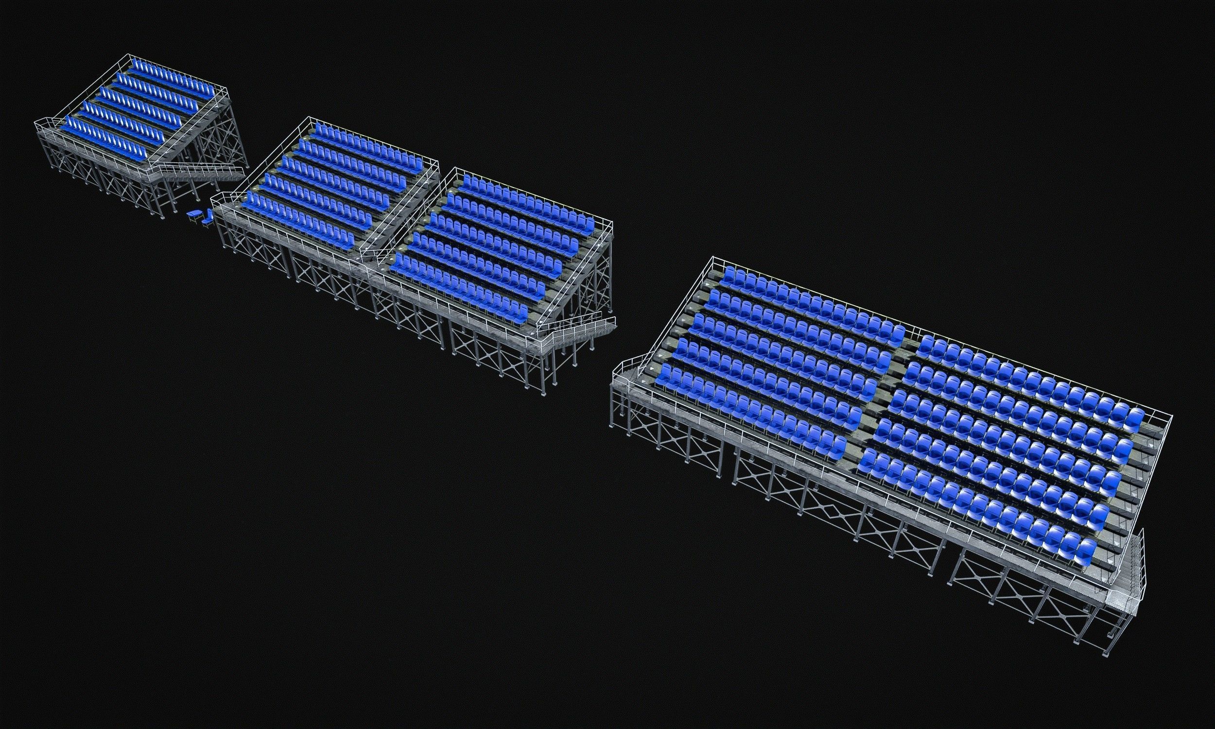 Audience  Stands  Pack Low-poly 3D model_5