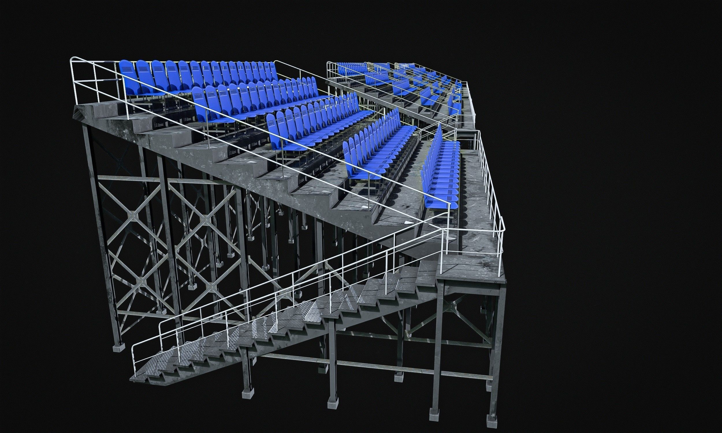 Audience  Stands  Pack Low-poly 3D model_3