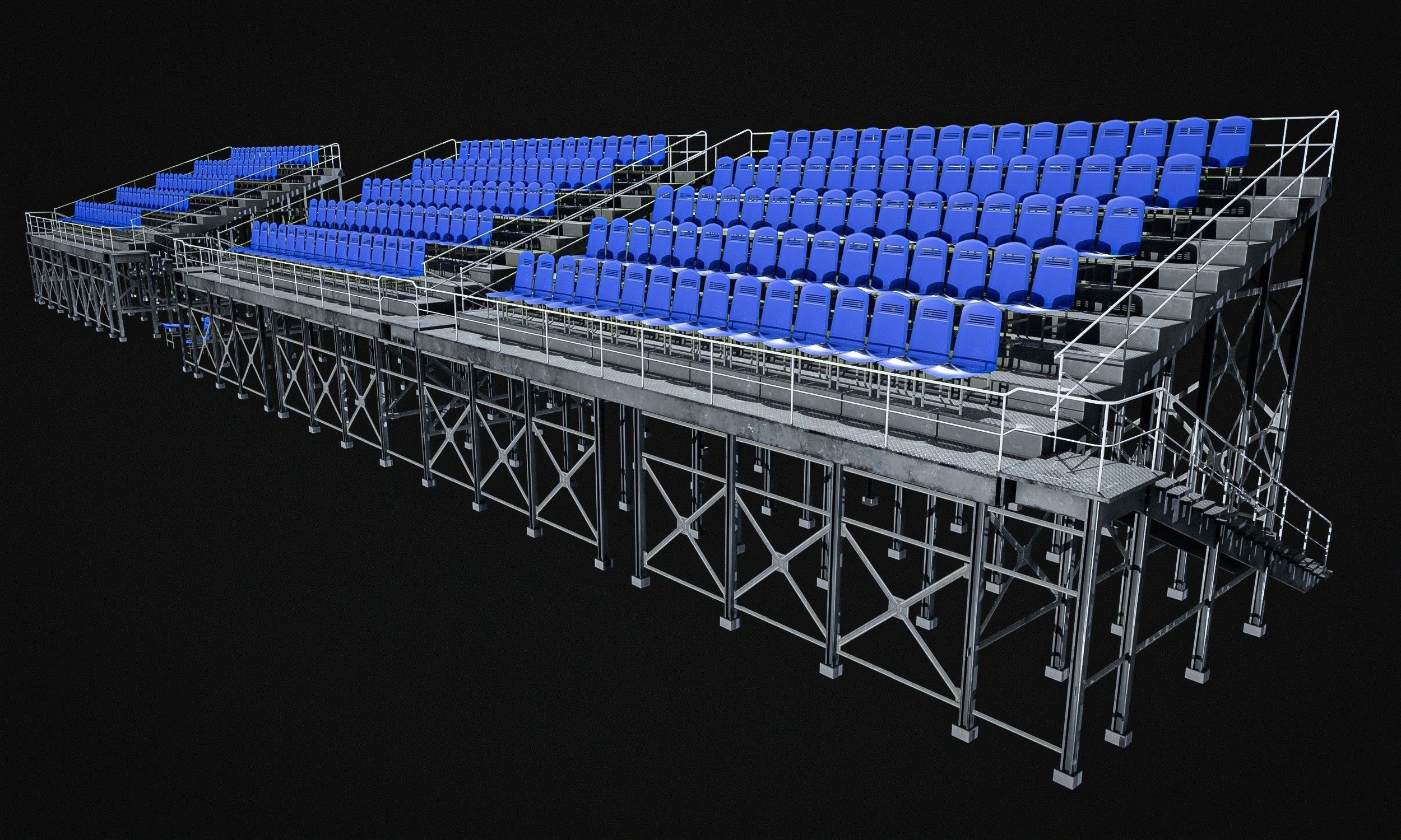 Audience  Stands  Pack Low-poly 3D model_1