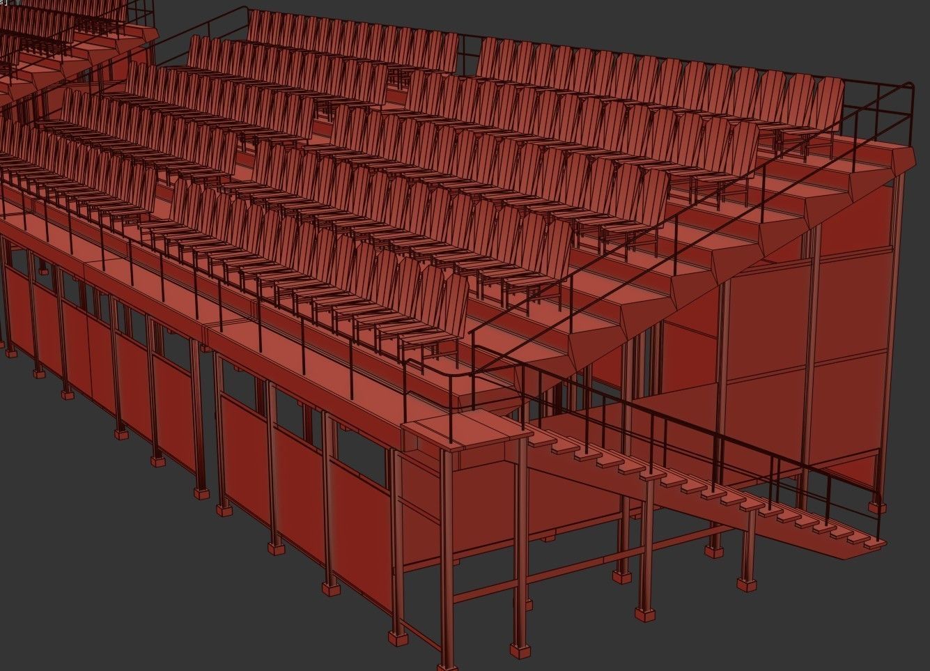 Audience  Stands  Pack Low-poly 3D model_16