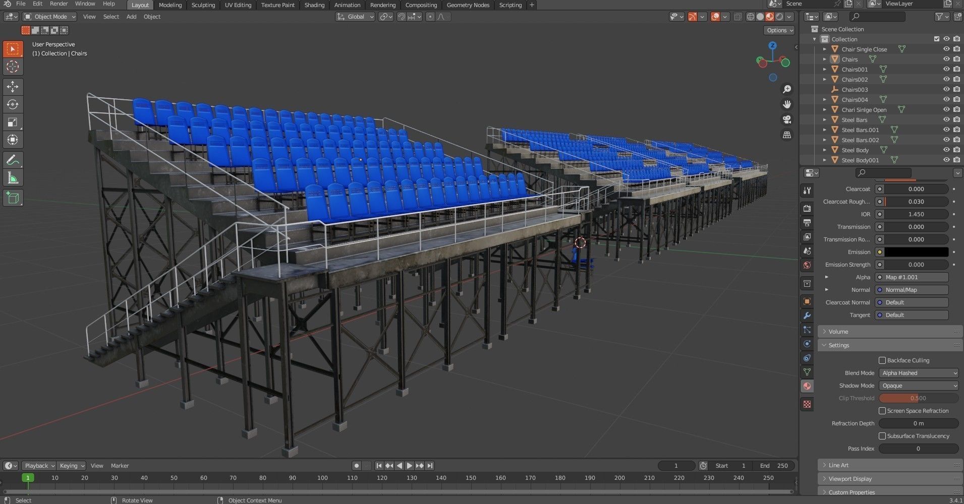 Audience  Stands  Pack Low-poly 3D model_12