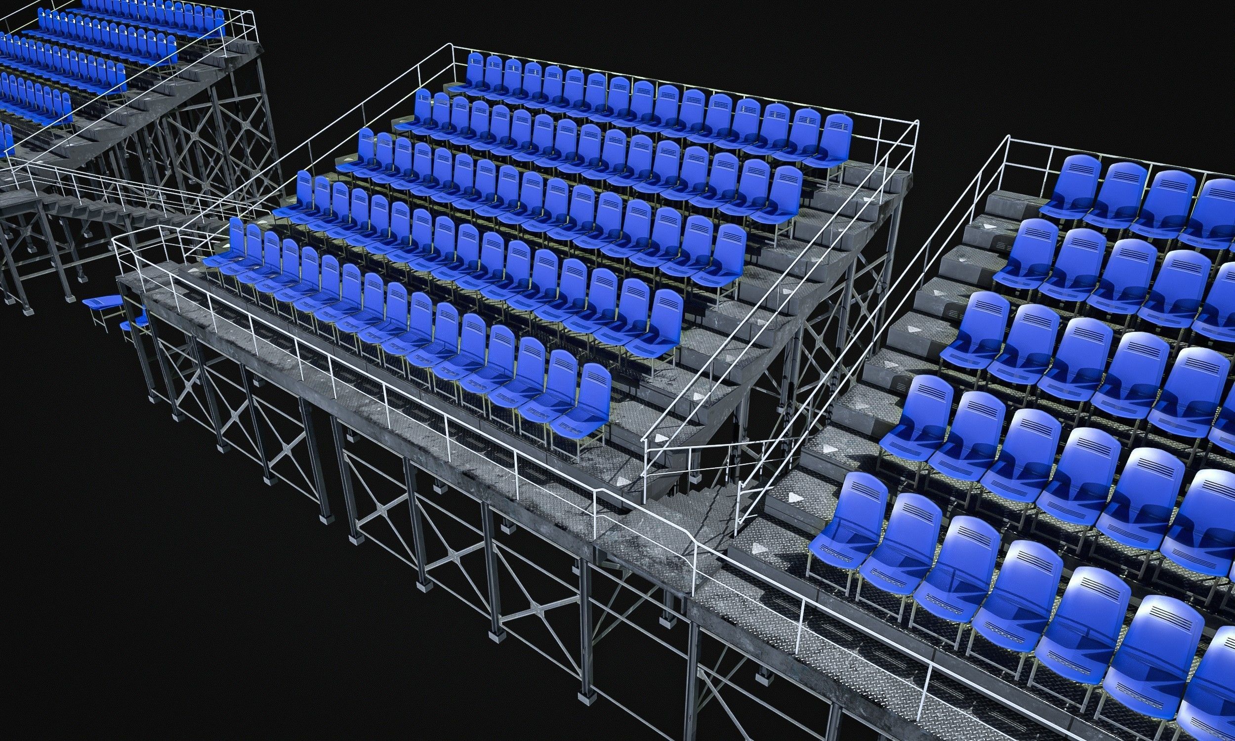 Audience  Stands  Pack Low-poly 3D model_6