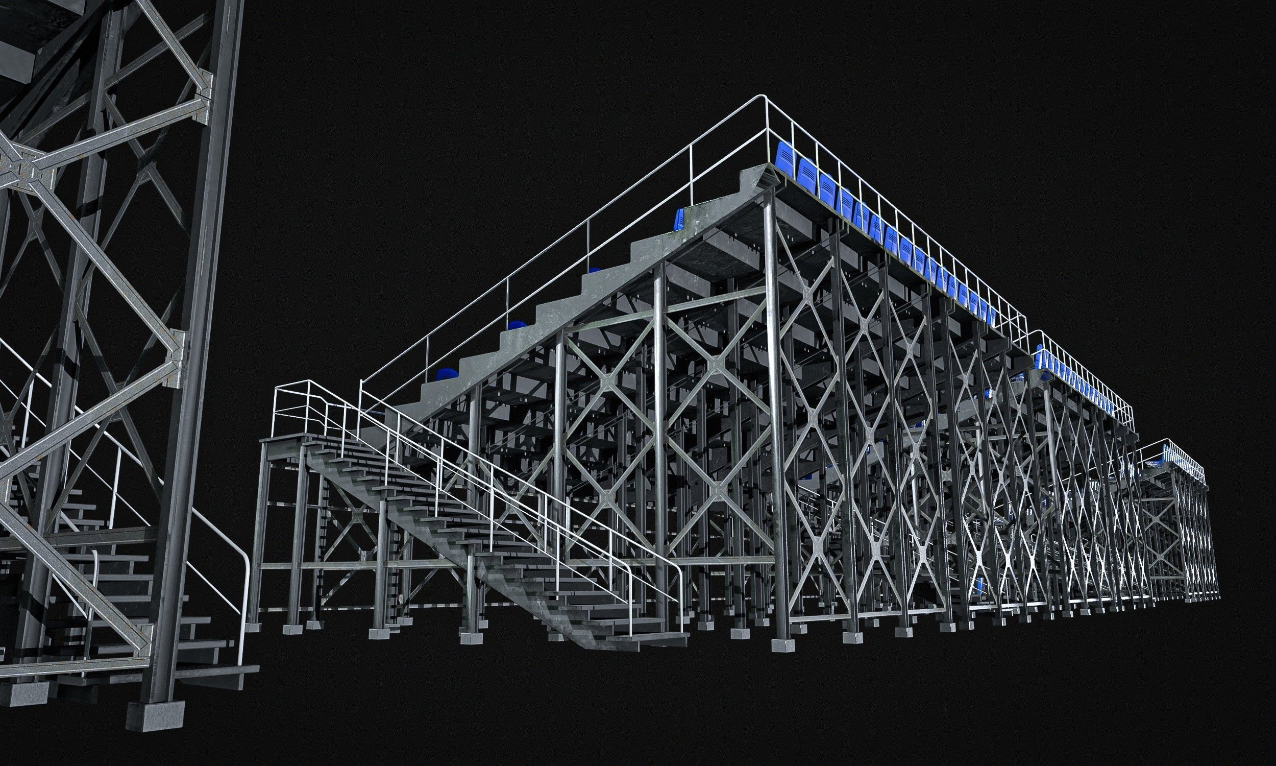 Audience  Stands  Pack Low-poly 3D model_8