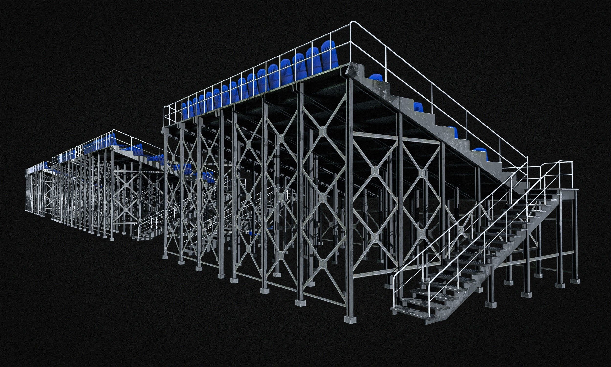 Audience  Stands  Pack Low-poly 3D model_10