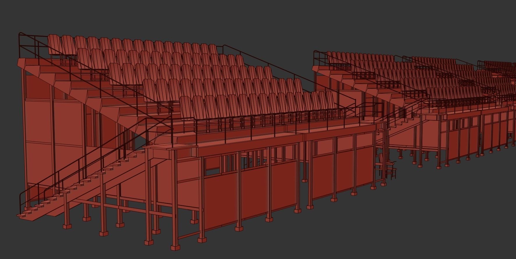 Audience  Stands  Pack Low-poly 3D model_14