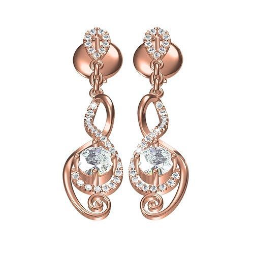 Elegant Diamond Drop Earring 3D print model