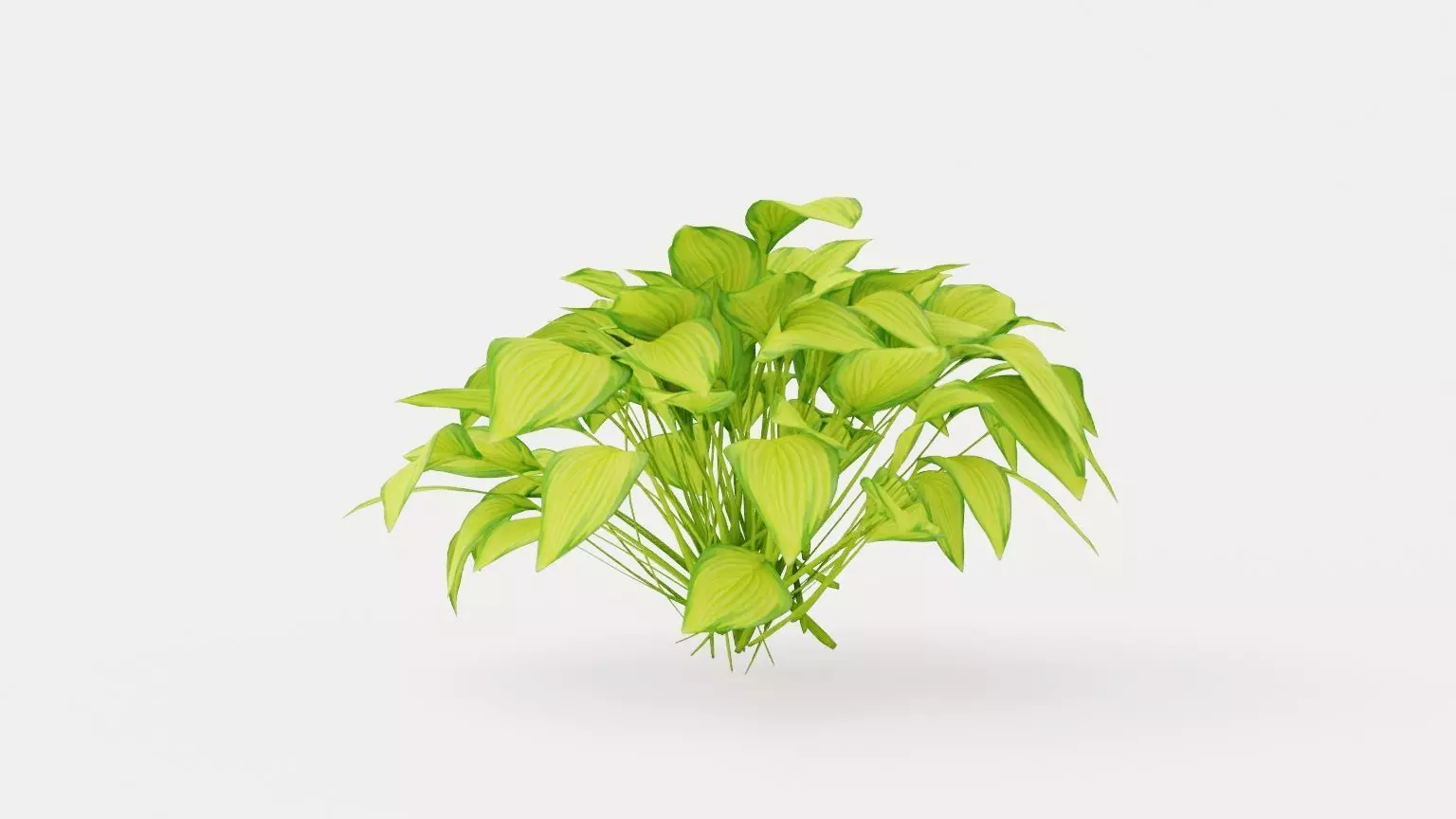 Stained Glass Hosta Low-poly 3D model_0