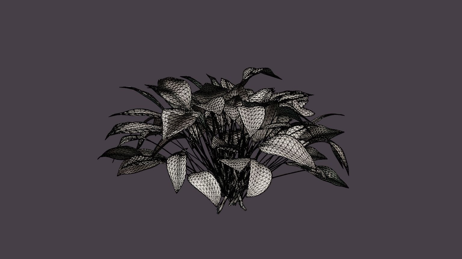 Stained Glass Hosta Low-poly 3D model_7