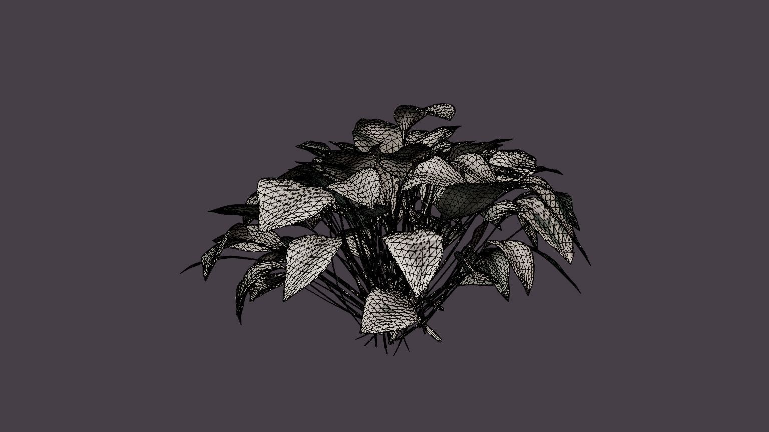Stained Glass Hosta Low-poly 3D model_5