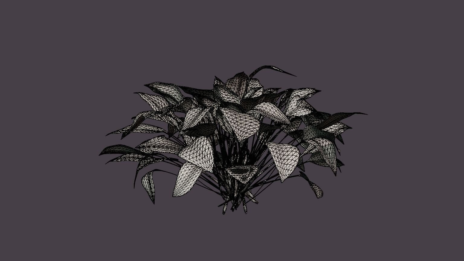 Stained Glass Hosta Low-poly 3D model_6