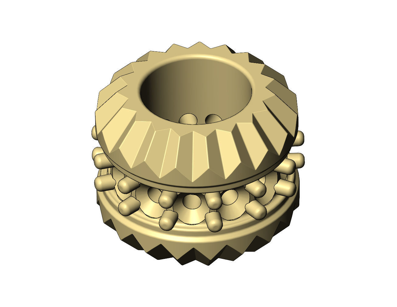 Diamond fluted bezel bead and bracelet charm 3D print model_4
