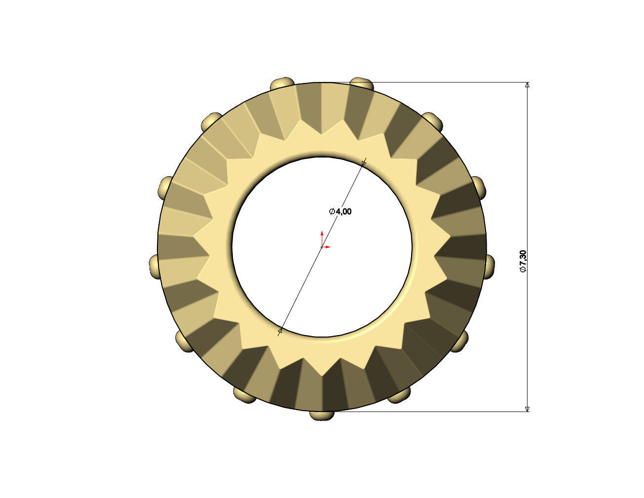 Diamond fluted bezel bead and bracelet charm 3D print model_6