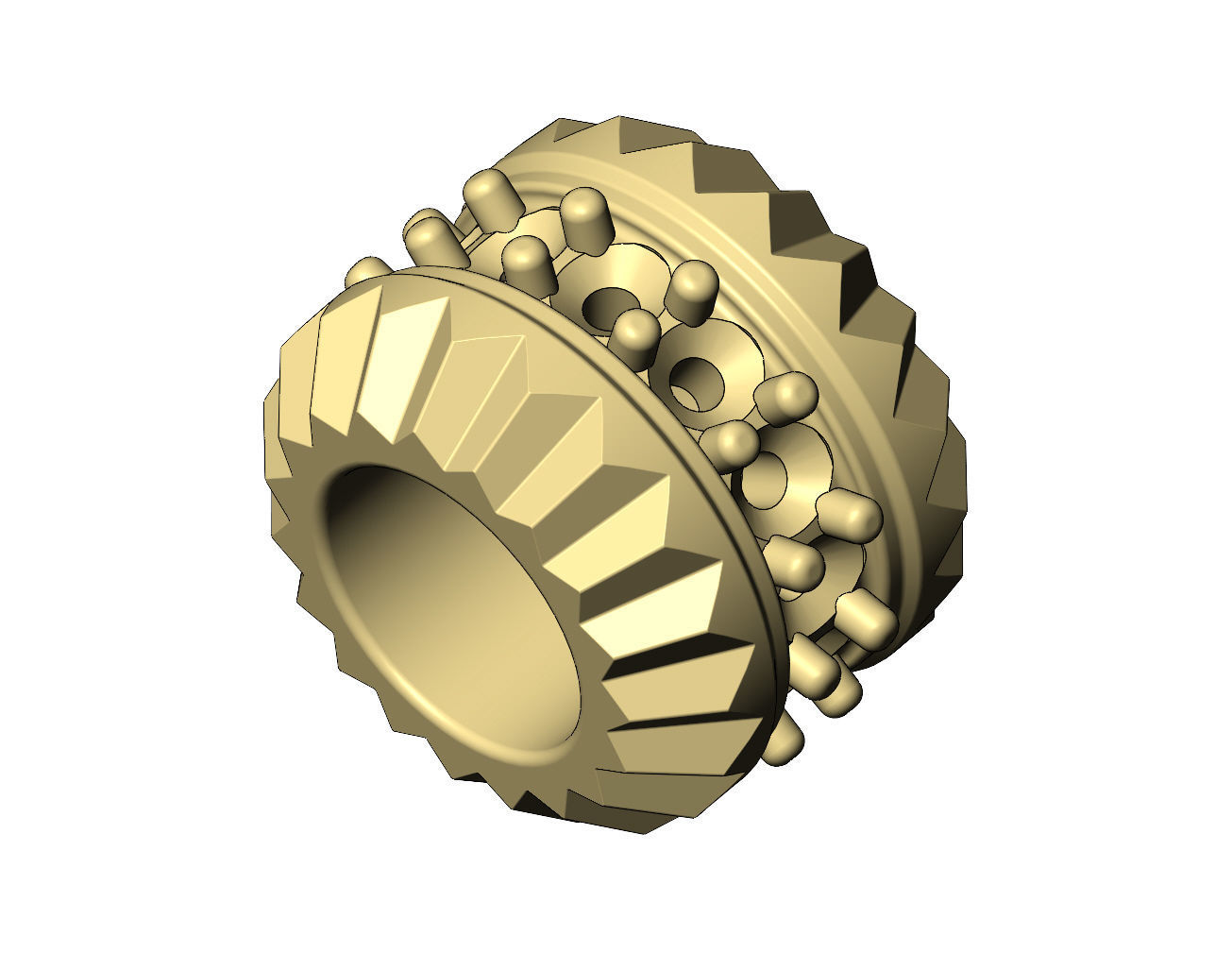 Diamond fluted bezel bead and bracelet charm 3D print model_3