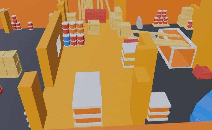 LOWPOLY  FPS  TDM  GAME MAP 3D model_2