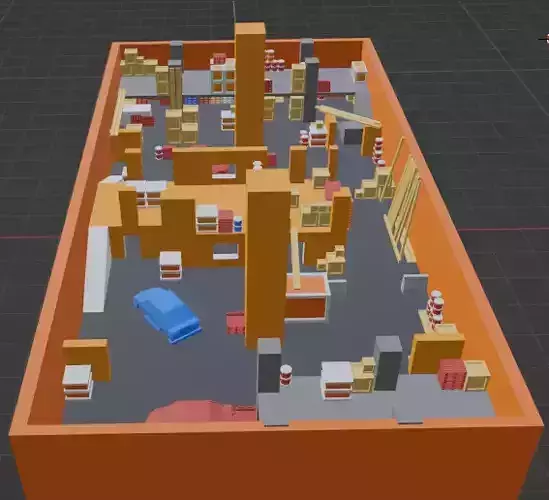 LOWPOLY  FPS  TDM  GAME MAP 3D model